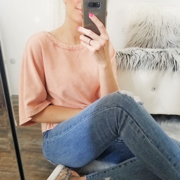 Fall Washed Pullover Cropped Sweatshirt Women’s Casual Basic Tops - Picture 3 of 9